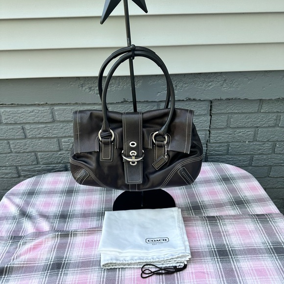 Coach Handbags - Coach,leather SOHO satchel with dust bag black